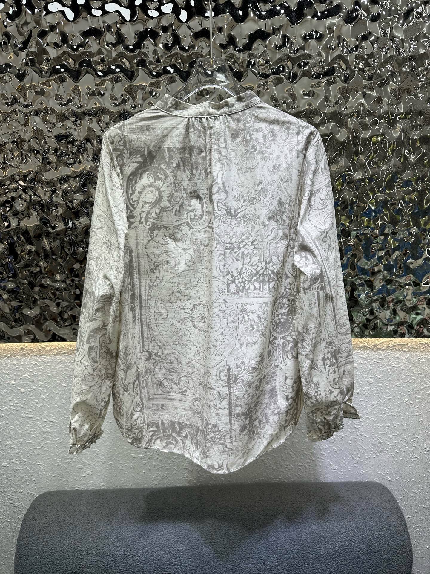dior millefiori ruffled neckline blouse