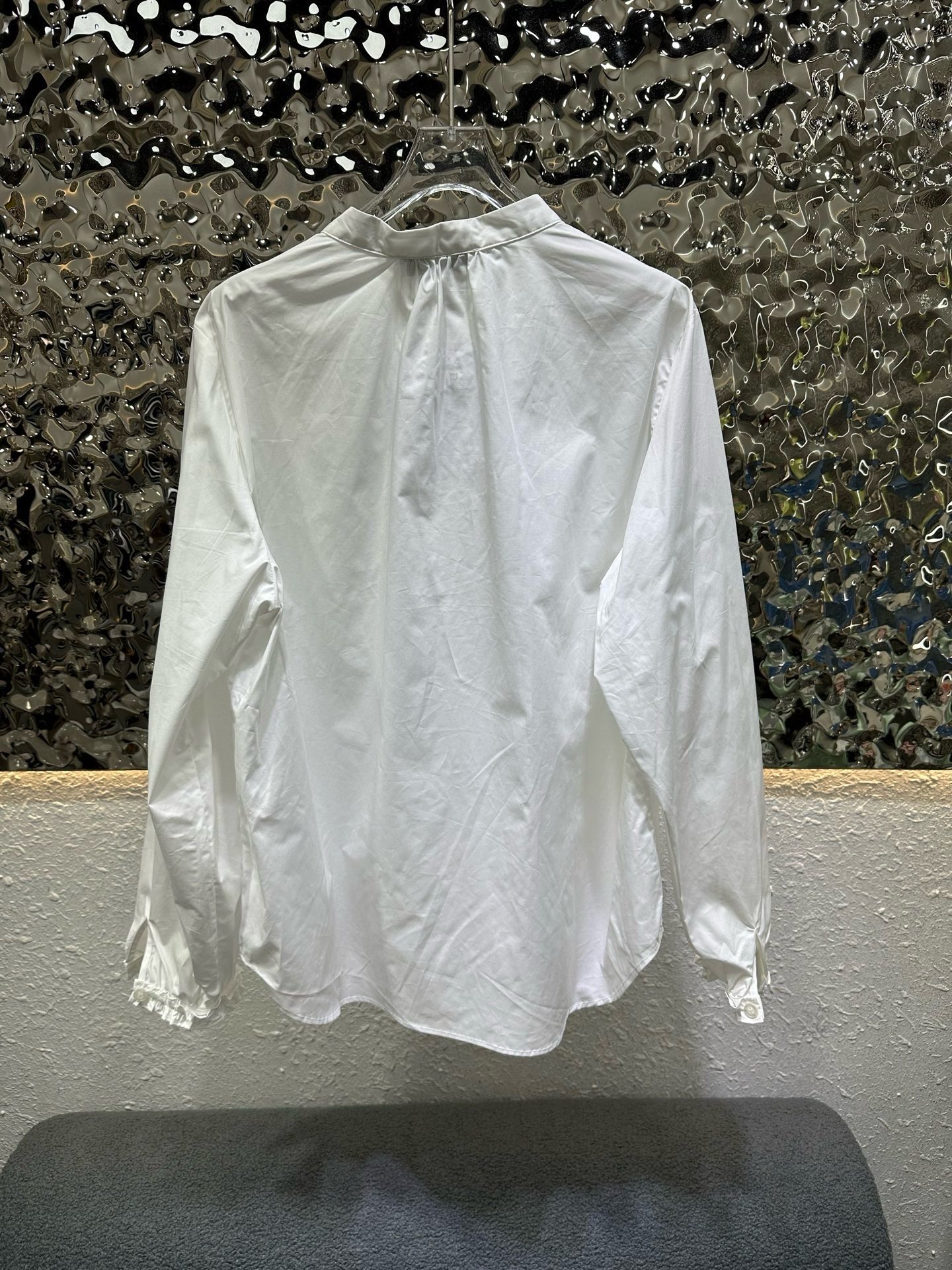 dior millefiori ruffled neckline blouse