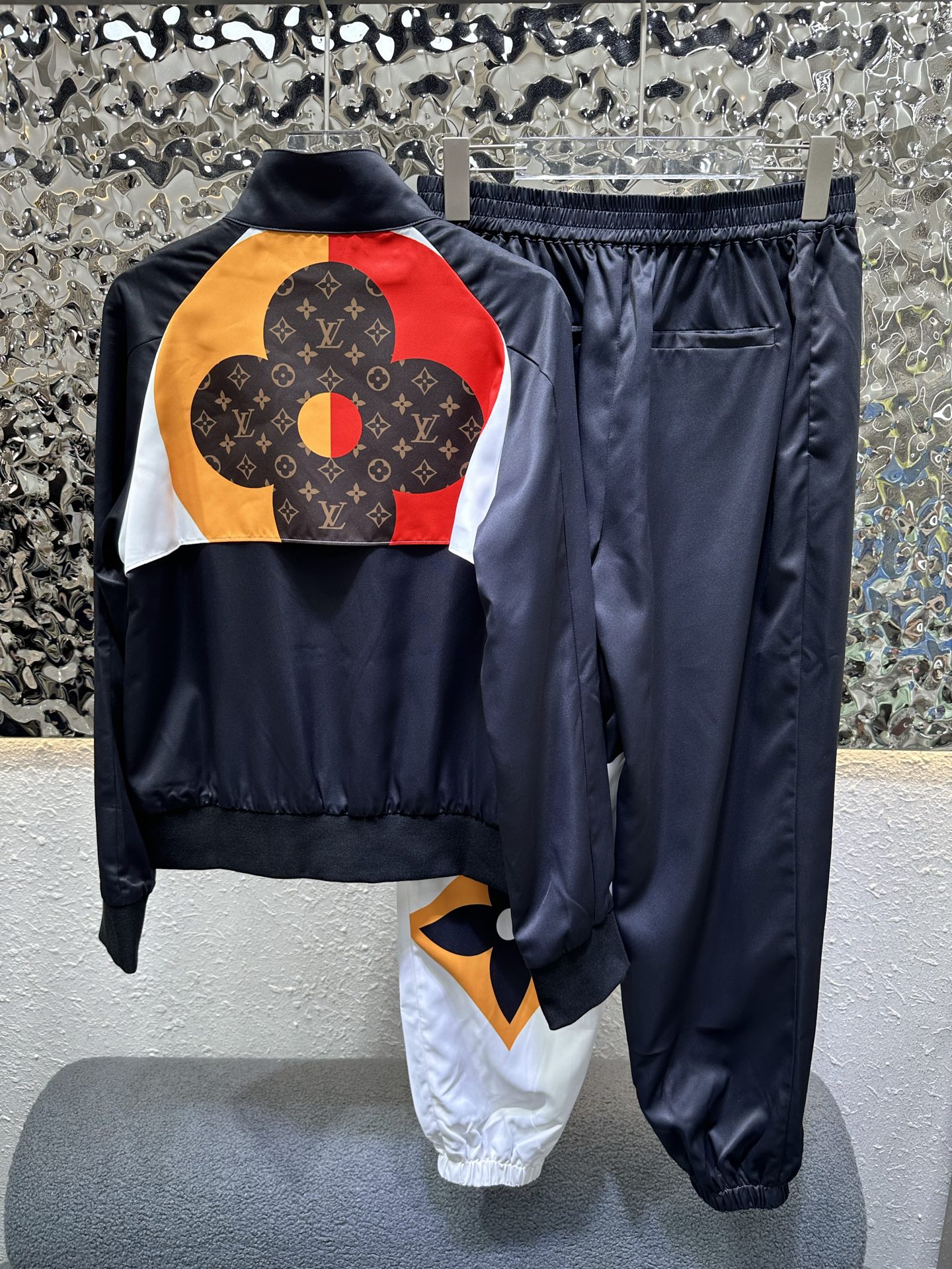 Louis Vuitton Color Block Logo Jacket Pants Set
