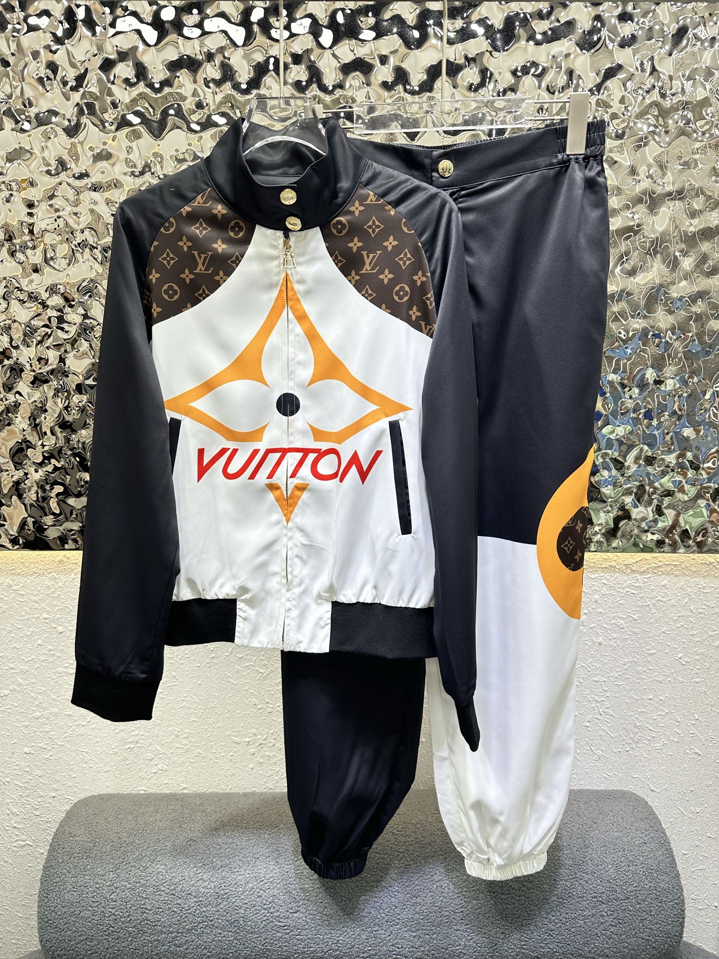 Louis Vuitton Color Block Logo Jacket Pants Set