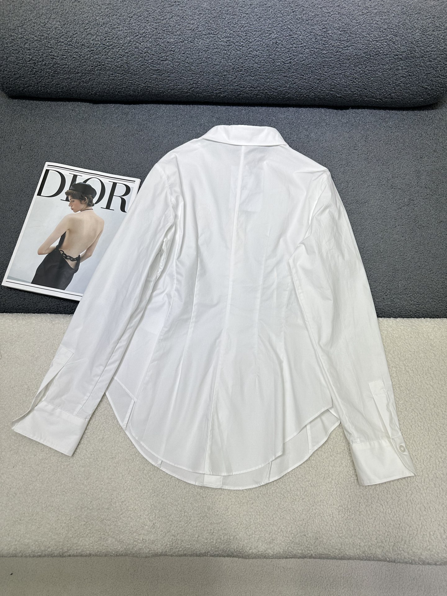 dior embroidered fitted poplin shirt
