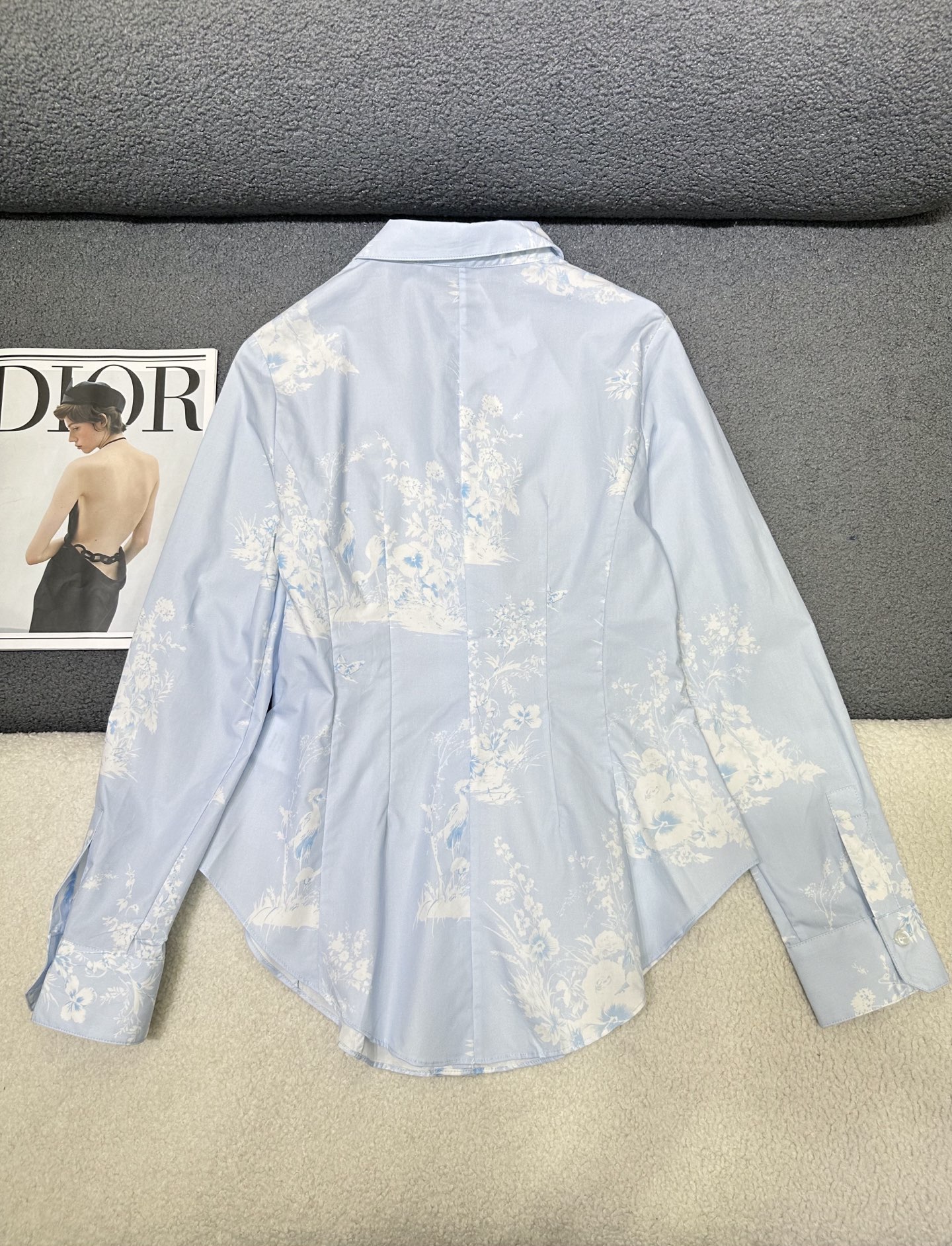 dior embroidered fitted poplin shirt