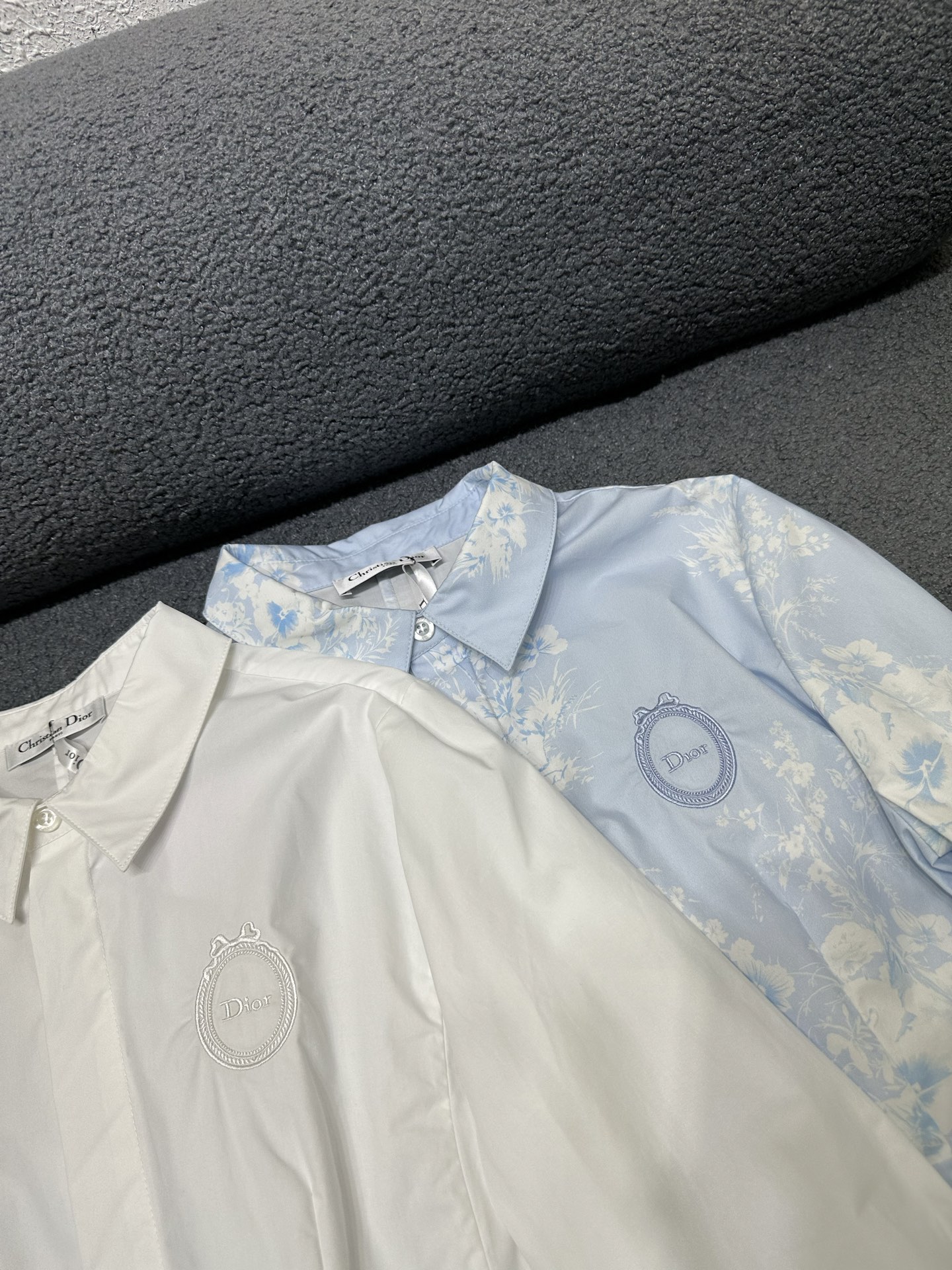 dior embroidered fitted poplin shirt