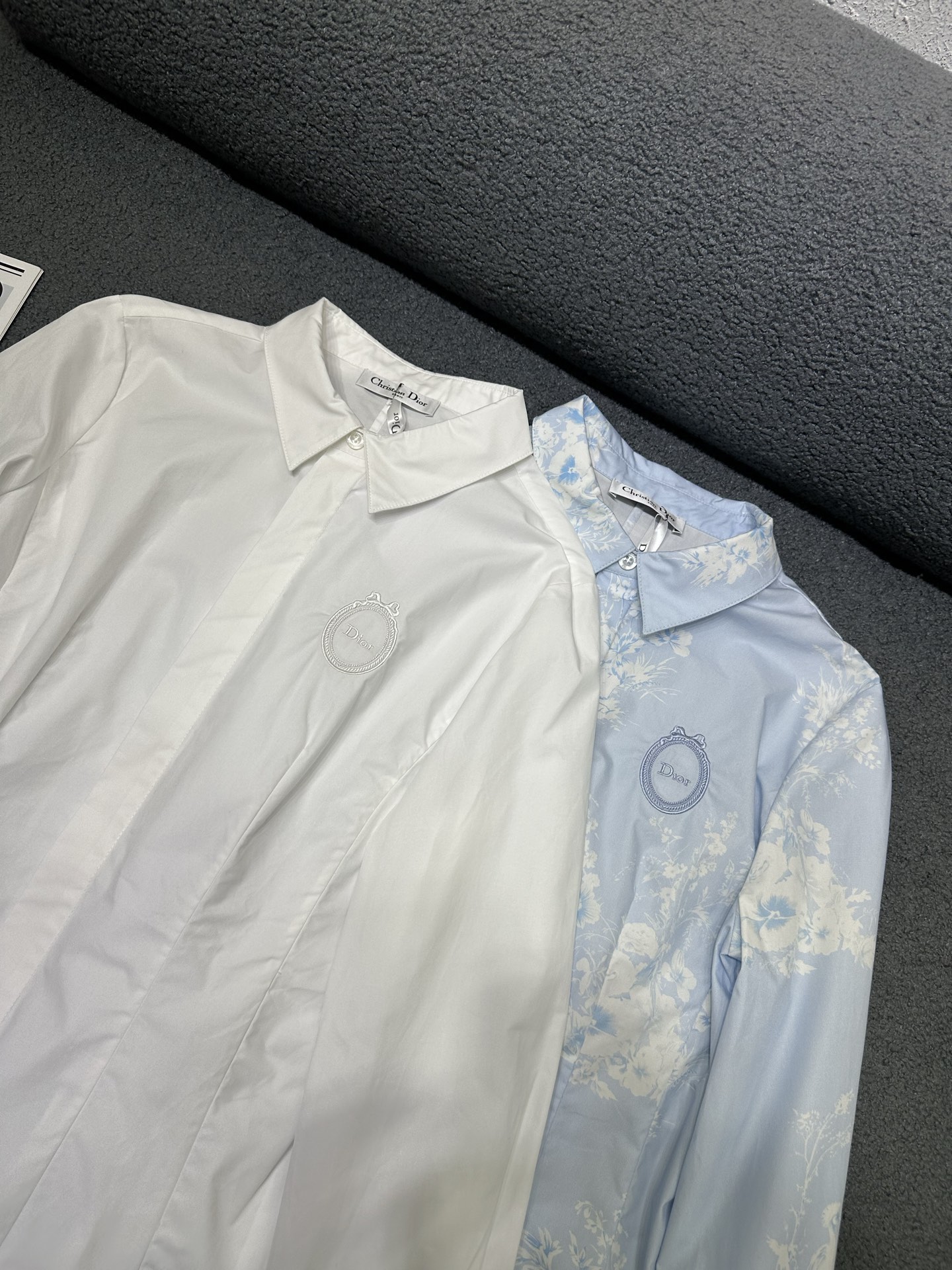 dior embroidered fitted poplin shirt
