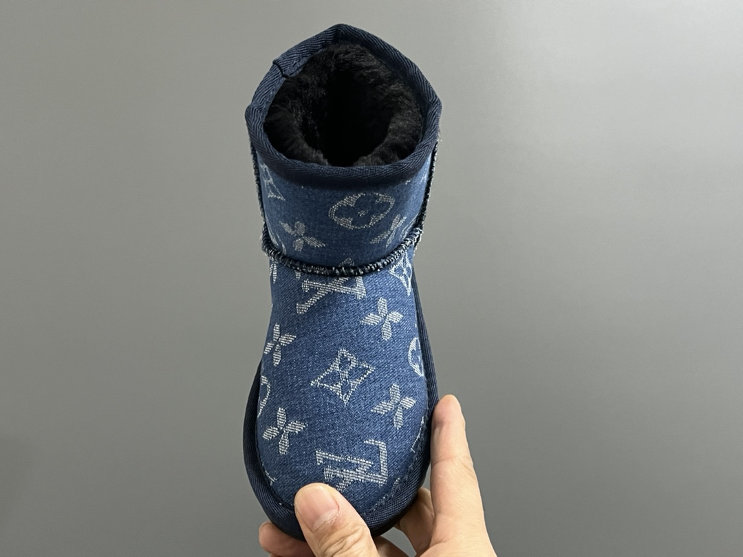 图片[8]-UGG古驰LV联名中帮儿童雪地靴 尺码：25-37 经典老花配色🆕 内里加绒加厚，保暖又舒适❄️ 耐磨防滑大底，脚感超赞👍🏻 中帮款式，防风保暖☁️-选品中心