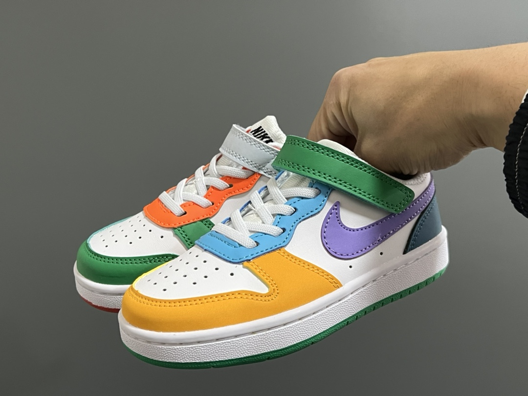 图片[2]-NK 空一号工装低帮魔术贴儿童板鞋小白鞋 尺码：22-37.5码 经典百搭板鞋小白鞋，学生时代必备❤️ 低帮魔术贴设计，穿脱方便✔️ 橡胶大底，耐磨防滑👍🏻-选品中心