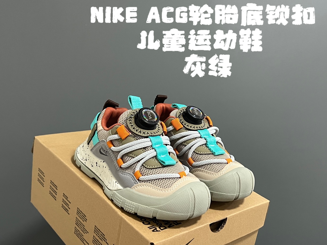 图片[5]-NK ACG轮胎底锁扣儿童运动鞋 尺码：27-37码 经典乔ACG轮胎底系列🆕 精致锁扣，质感超赞👍🏻 橡胶包头耐磨防滑大底✌🏻 优质皮料鞋面拼接☁️-选品中心