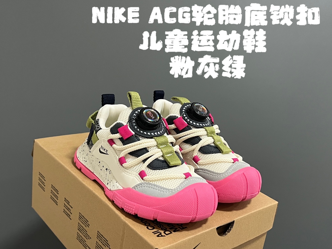 图片[3]-NK ACG轮胎底锁扣儿童运动鞋 尺码：27-37码 经典乔ACG轮胎底系列🆕 精致锁扣，质感超赞👍🏻 橡胶包头耐磨防滑大底✌🏻 优质皮料鞋面拼接☁️-选品中心