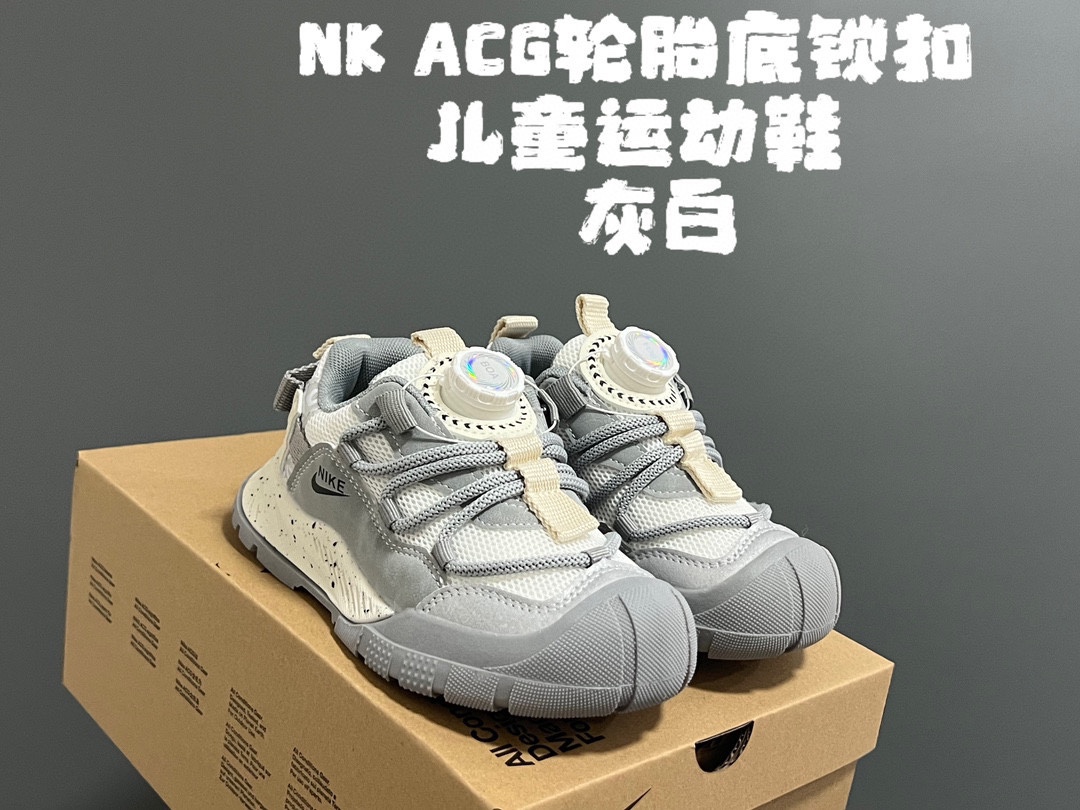 图片[4]-NK ACG轮胎底锁扣儿童运动鞋 尺码：27-37码 经典乔ACG轮胎底系列🆕 精致锁扣，质感超赞👍🏻 橡胶包头耐磨防滑大底✌🏻 优质皮料鞋面拼接☁️-选品中心