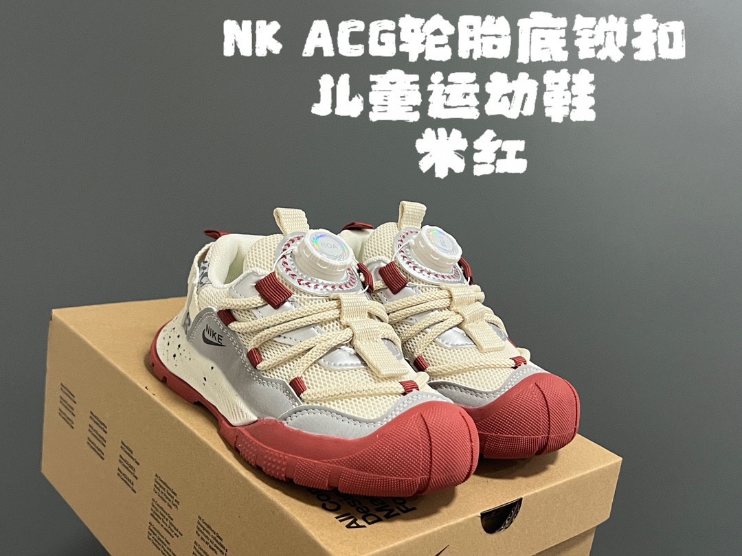 图片[3]-NK ACG轮胎底锁扣儿童运动鞋 尺码：27-37码 经典乔ACG轮胎底系列🆕 精致锁扣，质感超赞👍🏻 橡胶包头耐磨防滑大底✌🏻 优质皮料鞋面拼接☁️-选品中心