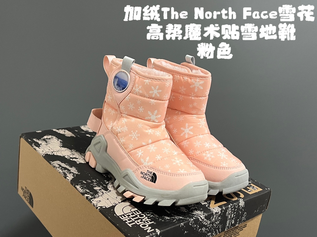 图片[2]-加绒北家雪花❄️高帮魔术贴雪地靴 尺码：28-37码 精致雪花❄️印花，超可爱😍 超强的橡胶抓地力大底，可调节防滑冰爪卡扣✔️ 魔术贴设计，方便调节✌🏻 内里加绒保暖又舒适☁️-选品中心