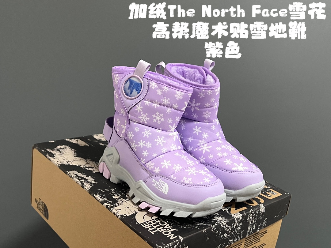 图片[3]-加绒北家雪花❄️高帮魔术贴雪地靴 尺码：28-37码 精致雪花❄️印花，超可爱😍 超强的橡胶抓地力大底，可调节防滑冰爪卡扣✔️ 魔术贴设计，方便调节✌🏻 内里加绒保暖又舒适☁️-选品中心