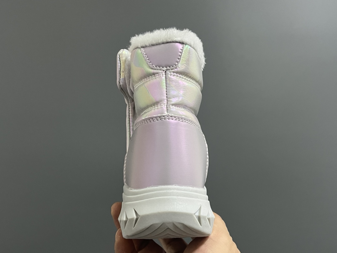 图片[7]-北家新款炫彩高帮魔术贴儿童雪地靴 尺码：28-37码 经典炫彩配色，超好看😍 内里加绒，保暖又舒适❄️ 高帮款式设计，防风又保暖☁️ 橡胶耐磨防滑大底，脚感不言而喻✌🏻-选品中心