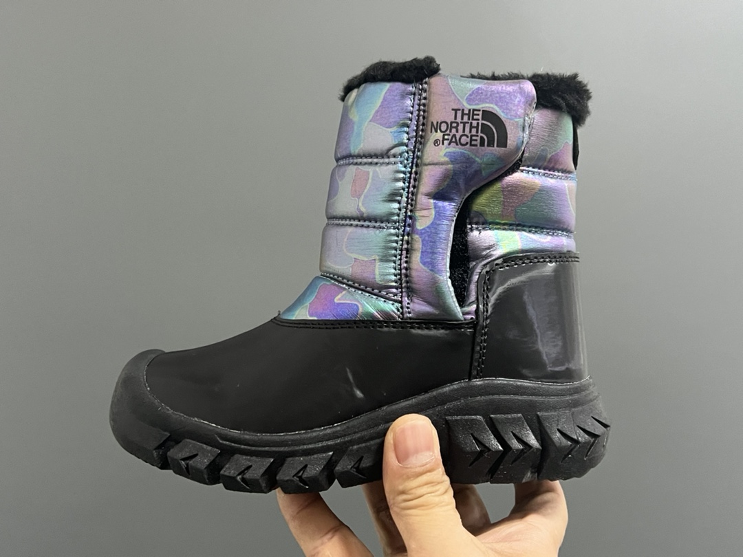 图片[4]-北家新款炫彩高帮魔术贴儿童雪地靴 尺码：28-37码 经典炫彩配色，超好看😍 内里加绒，保暖又舒适❄️ 高帮款式设计，防风又保暖☁️ 橡胶耐磨防滑大底，脚感不言而喻✌🏻-选品中心