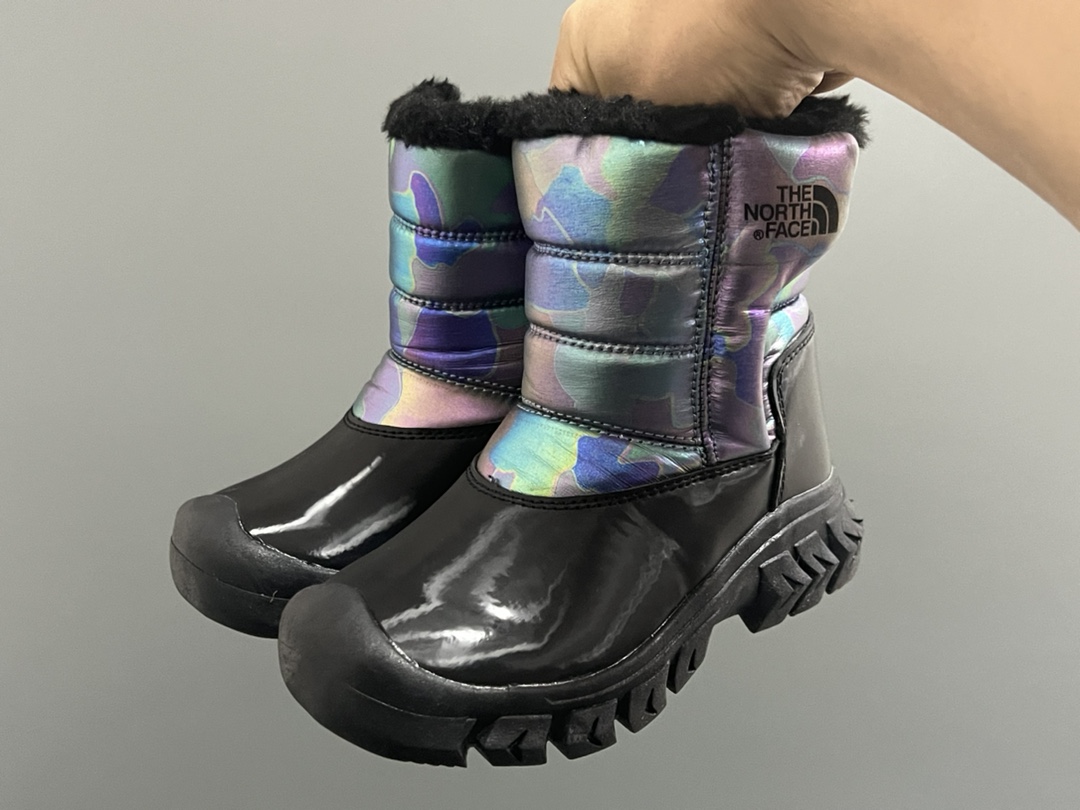 图片[2]-北家新款炫彩高帮魔术贴儿童雪地靴 尺码：28-37码 经典炫彩配色，超好看😍 内里加绒，保暖又舒适❄️ 高帮款式设计，防风又保暖☁️ 橡胶耐磨防滑大底，脚感不言而喻✌🏻-选品中心