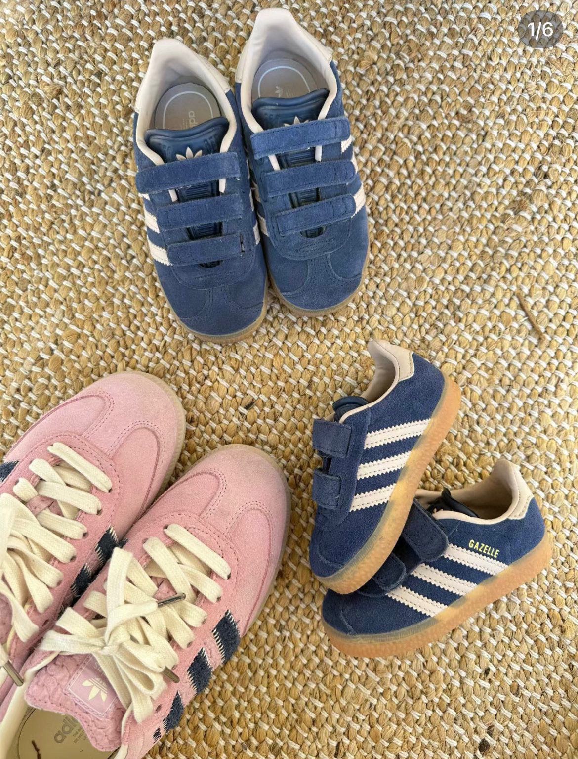 图片[9]-阿迪达斯德训gazelle儿童魔术贴/鞋带款休闲鞋 尺码：24-37码 全网火爆的gazelle系列 超嗲的配色，上脚超好看😍 大小童魔术贴区分🆚匠心打造❤️ 橡胶耐磨防滑大底，脚感超赞👍🏻-选品中心