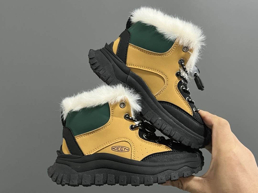 图片[9]-加绒KEEN高帮松紧扣儿童雪地靴 尺码：26-37 内里加绒加厚，保暖又舒适❄️ 潮牌KEEN设计，户外超合适✔️ 松紧扣设计，穿脱方便✌🏻 轮胎橡胶耐磨防滑大底，脚感不言而喻☁️-选品中心