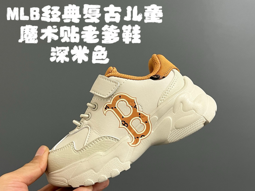图片[3]-开学推 ML家经典复古儿童魔术贴老爹鞋 尺码：27-36码 潮牌MLB洋基队系列🆕 优质皮料拼接，质感超赞👍🏻 魔术贴➕松紧带设计，穿脱超级便捷✌🏻 原装耐磨防滑大底，脚感超赞✔️-选品中心