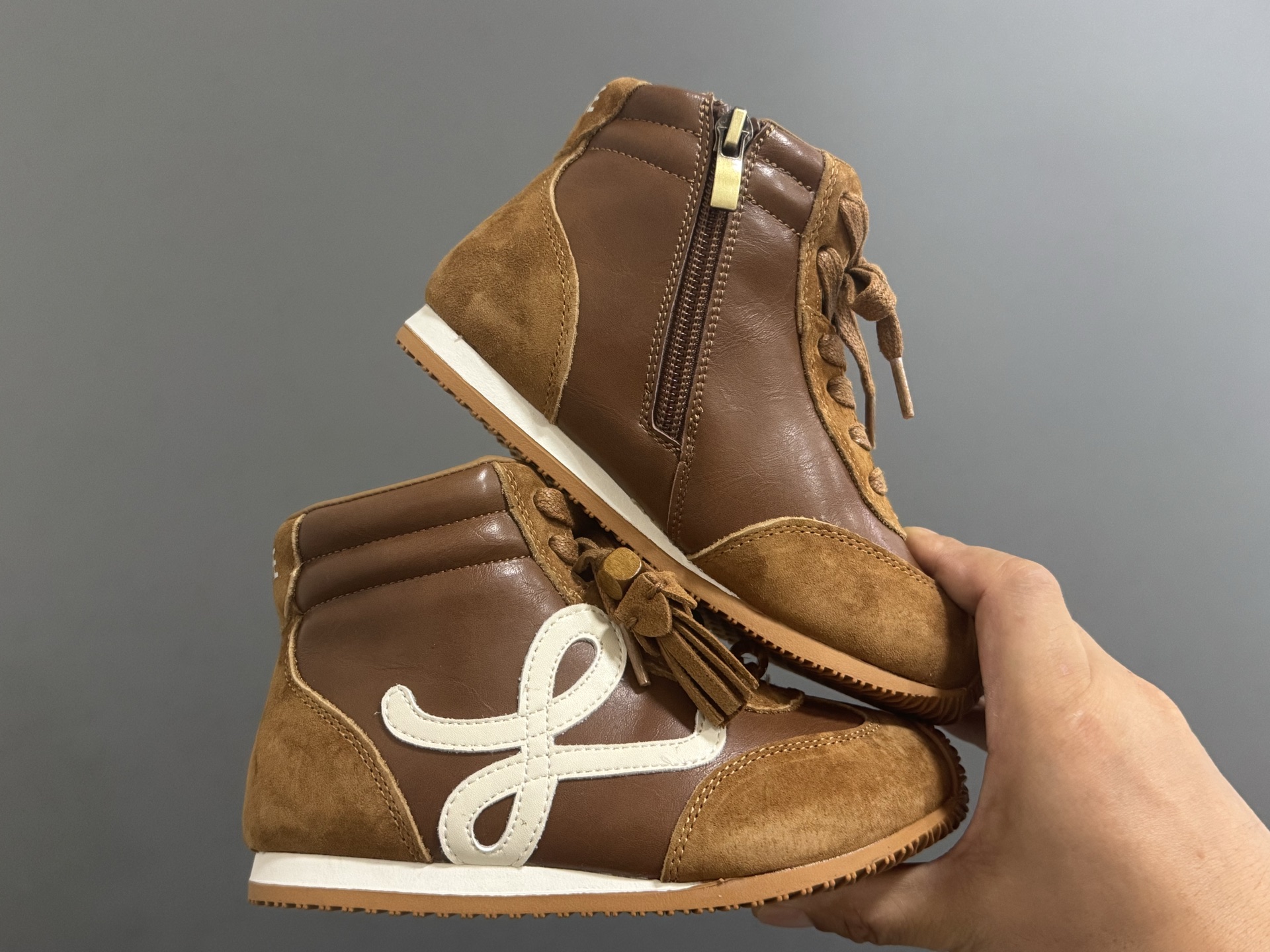 图片[9]-罗意威新款高帮拉链儿童休闲鞋 尺码：26-37码 经典罗意威款式🆕 高帮拉链款式设计，保护稚嫩脚踝👍🏻 橡胶耐磨防滑大底，脚感超赞✔️-选品中心