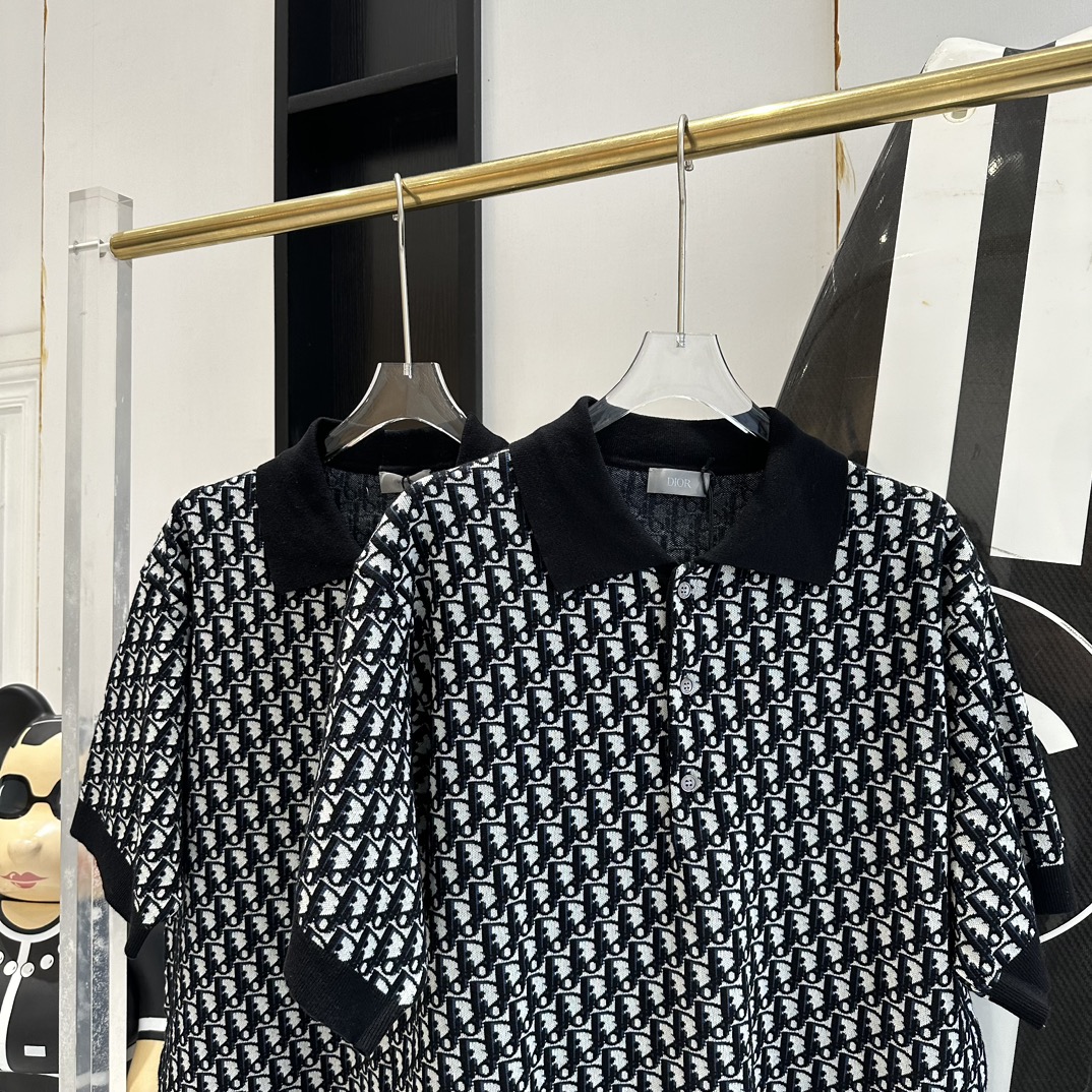 Dior Spring Knit Polo Shirt - Unisex, Original Design, Sizes S to XL 5 i1710688625 8900 3