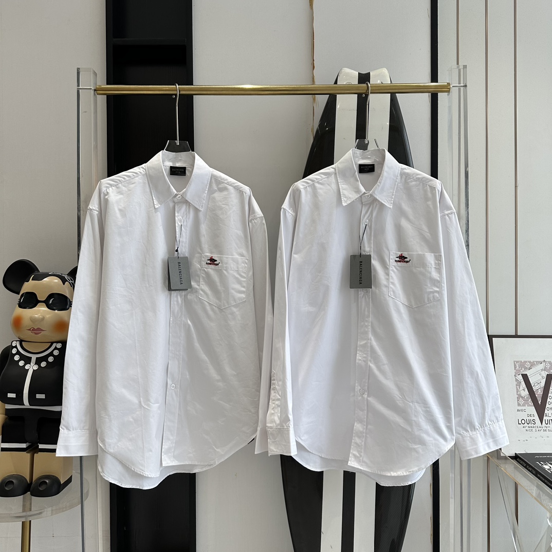 Balenciaga 2024 巴黎世家重影印花衬衫 男女同款 原版开发 真正做到一比一出货 码数：s m l
