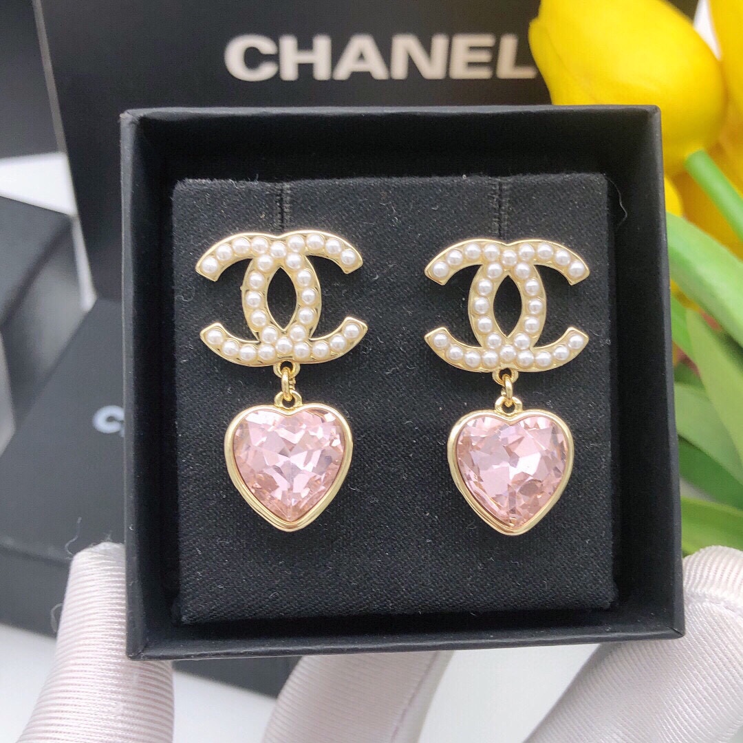 NO:104879,Number XED0046. Little fragrance pink love cc. Earrings, jewelry boutique, earrings19860909编号XED0046 .小香粉色爱心 cc.耳环,饰品精品,earrings,Jewelry