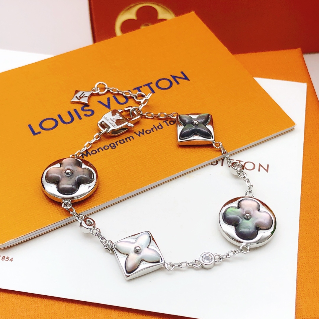 Louis Vuitton Jewelry Bracelet Silver Yellow Brass