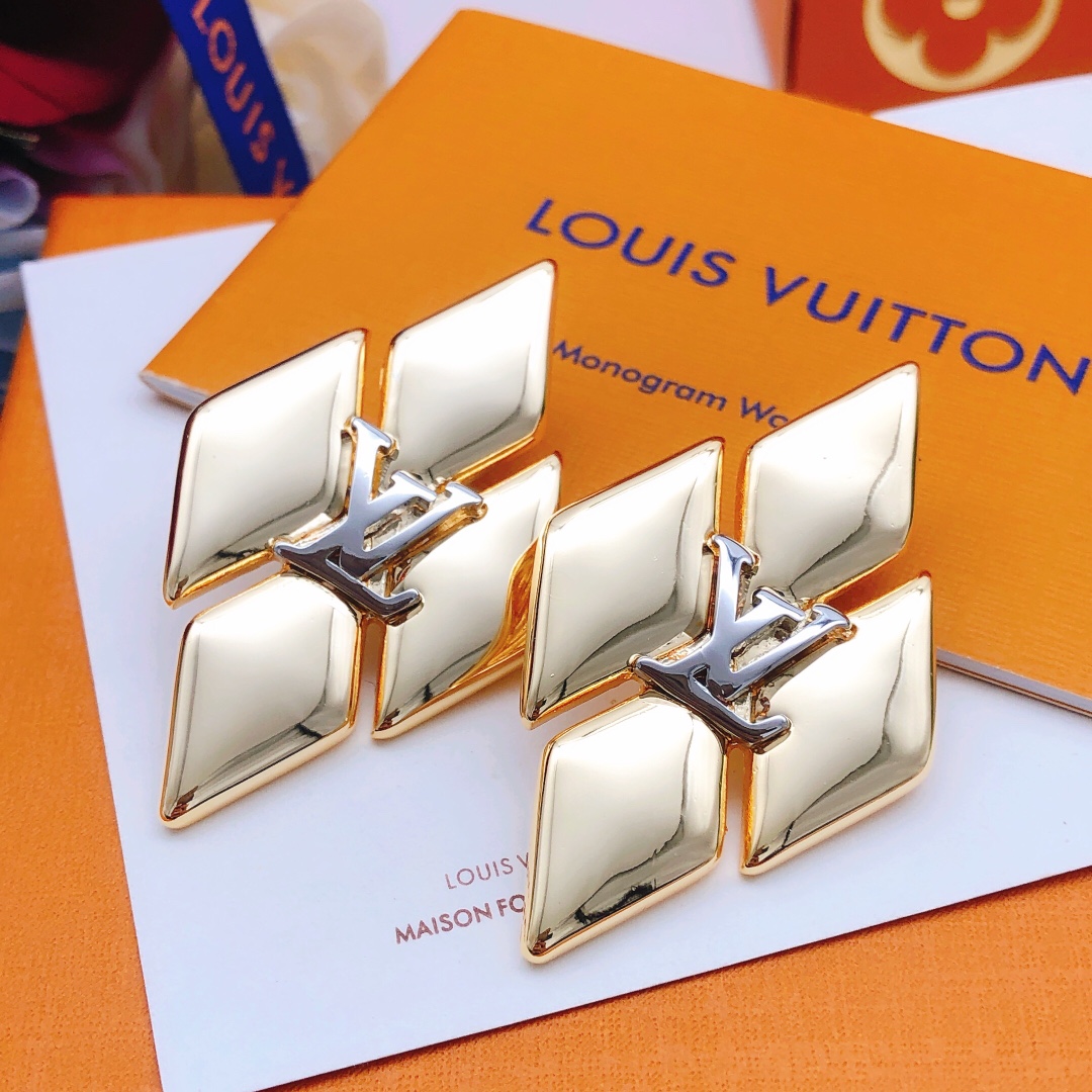 Louis Vuitton Jewelry Earring Yellow Brass