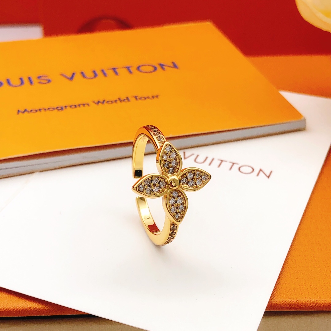Louis Vuitton Sieraden Ringen Luxe goedkope replica
 Geel Messing