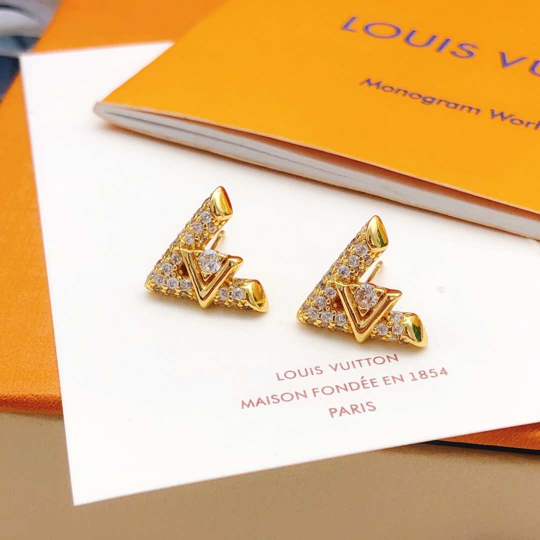 Louis Vuitton Geel Met diamanten gezet Messing Mini