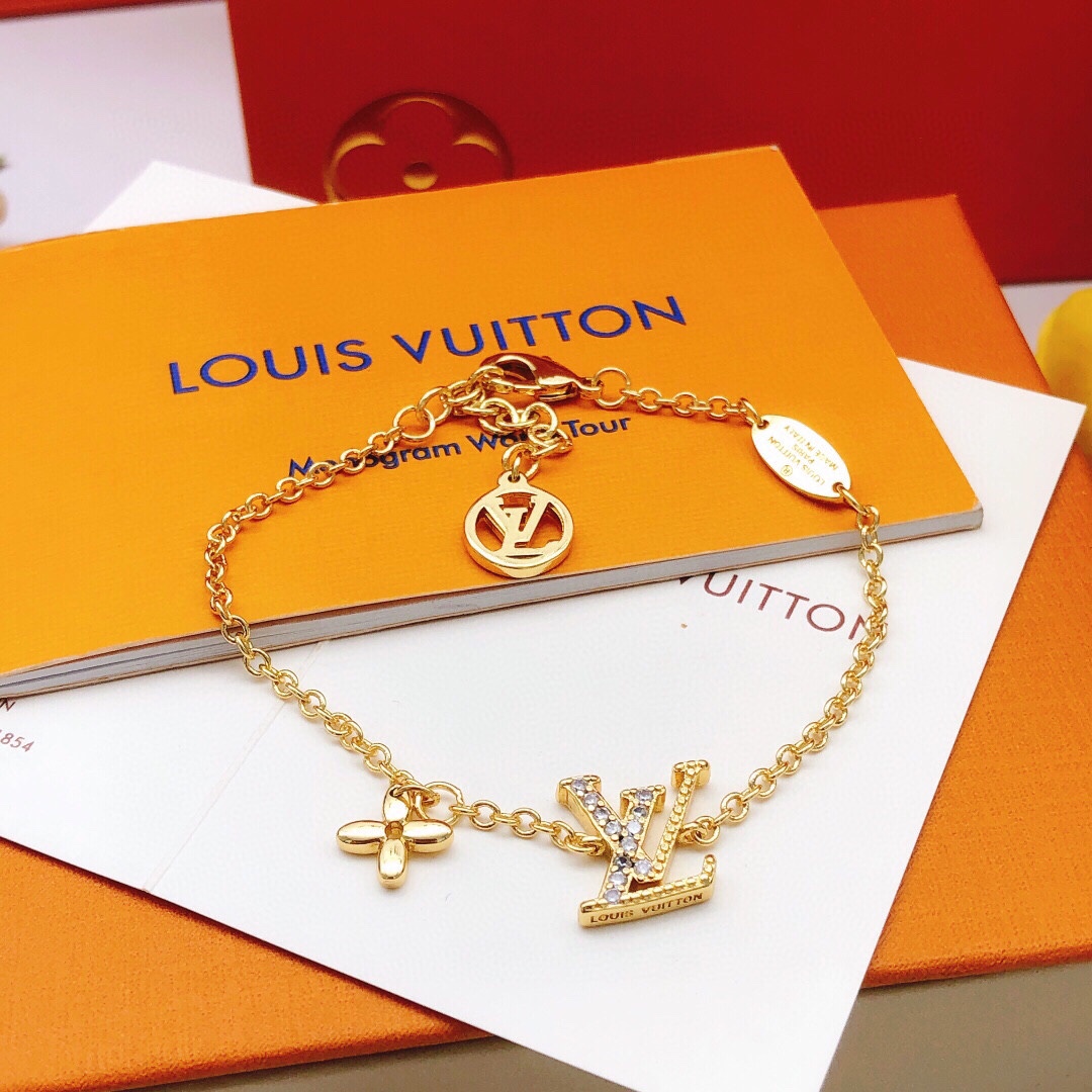 Louis Vuitton Bijoux Bracelet Jaune Serti de diamants Laiton