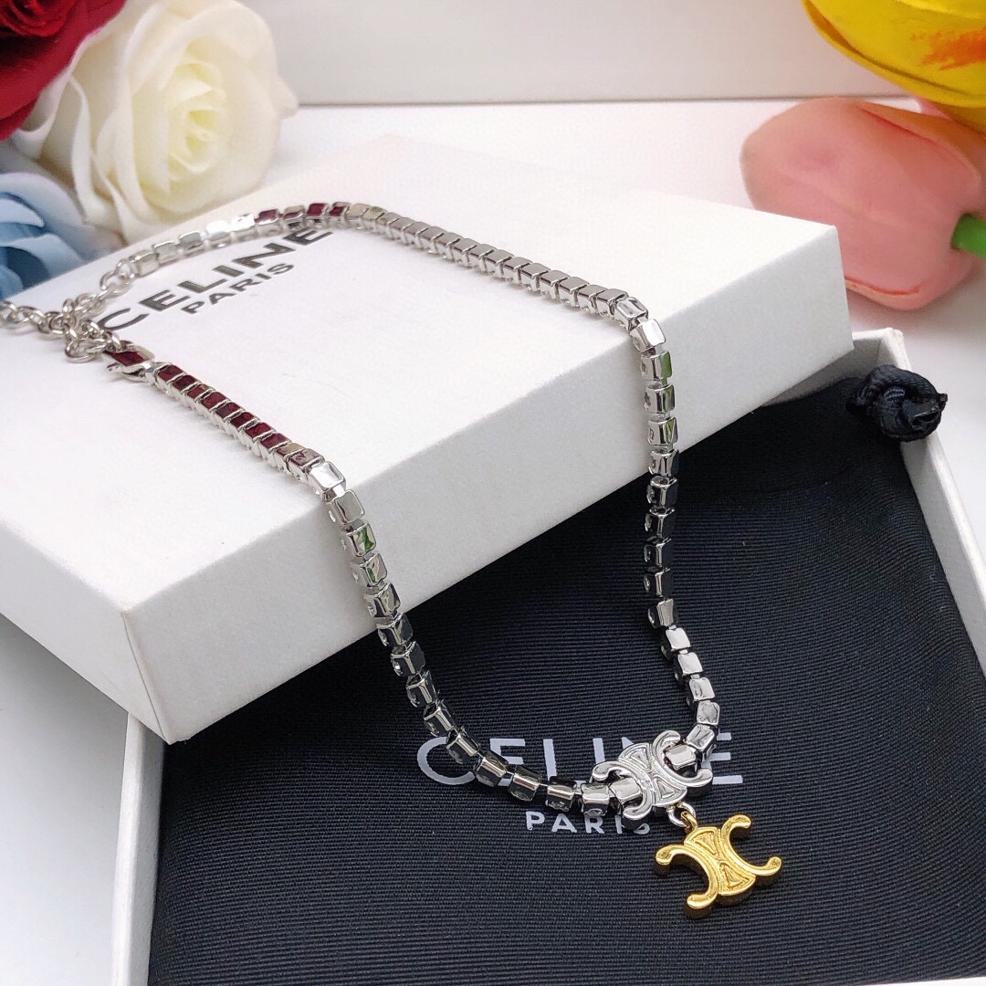 Celine Jewelry Necklaces & Pendants Gold Set With Diamonds Chains