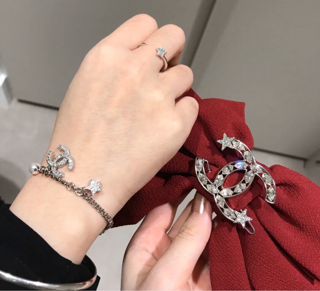 “Ch@nel Spring Summer 2020 Double C Pearl Bracelets: Adjustable Long Chain, Svalol Crystal, Low-Age Aura”