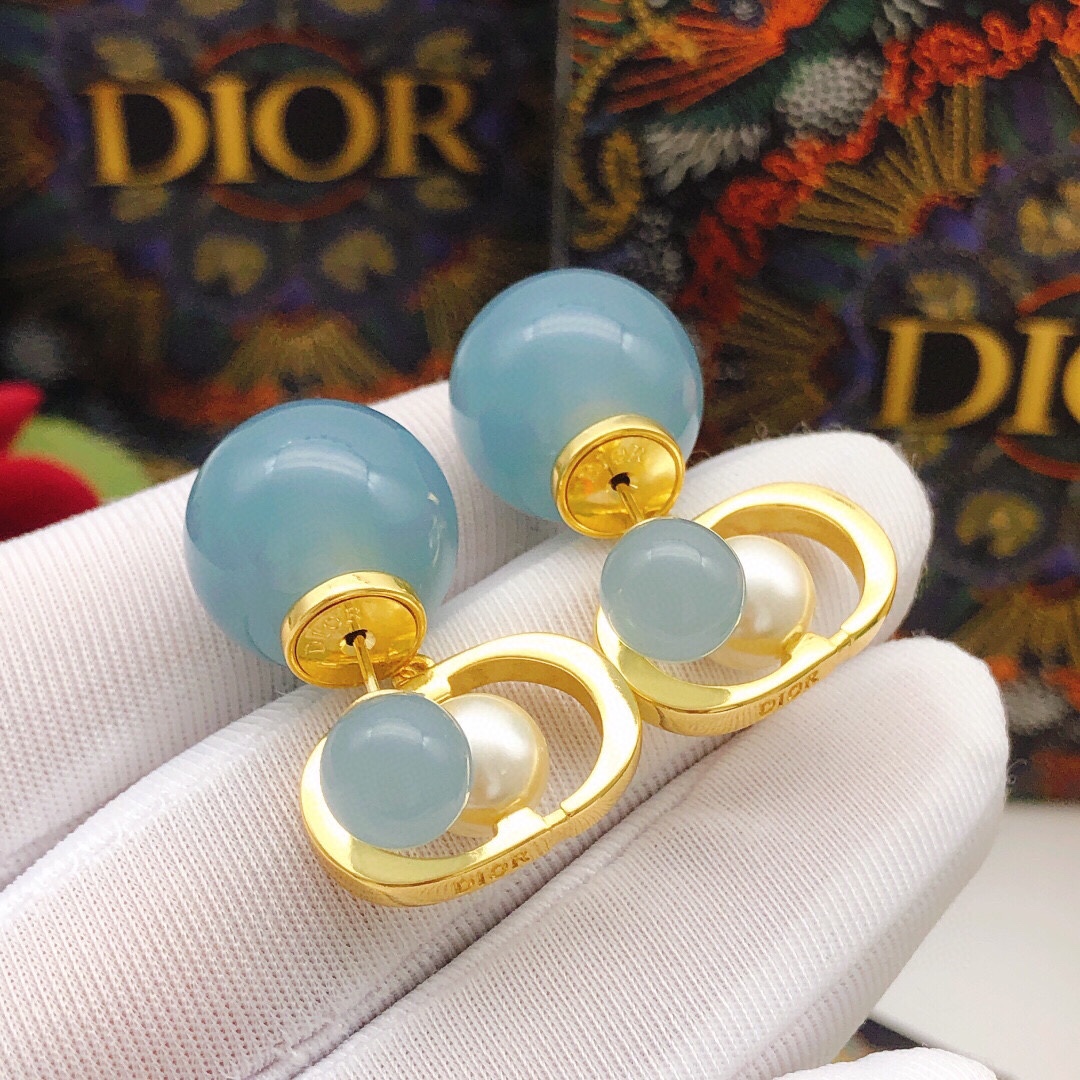 编号DED0578蓝色
 【dio*最新款🆕🆕大小珍珠彩色】一致专柜🆕黄铜材质