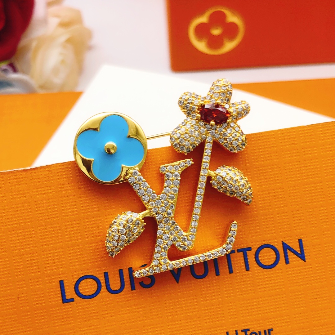 编号LXZ0009
 【Lv*最新款🆕🆕花朵🌺胸针】一致专柜🆕黄铜材质