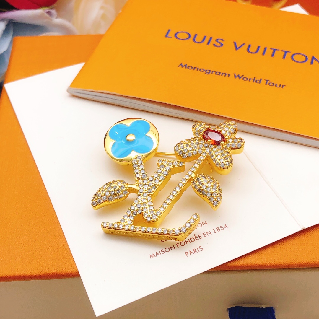 编号LXZ0009
 【Lv*最新款🆕🆕花朵🌺胸针】一致专柜🆕黄铜材质