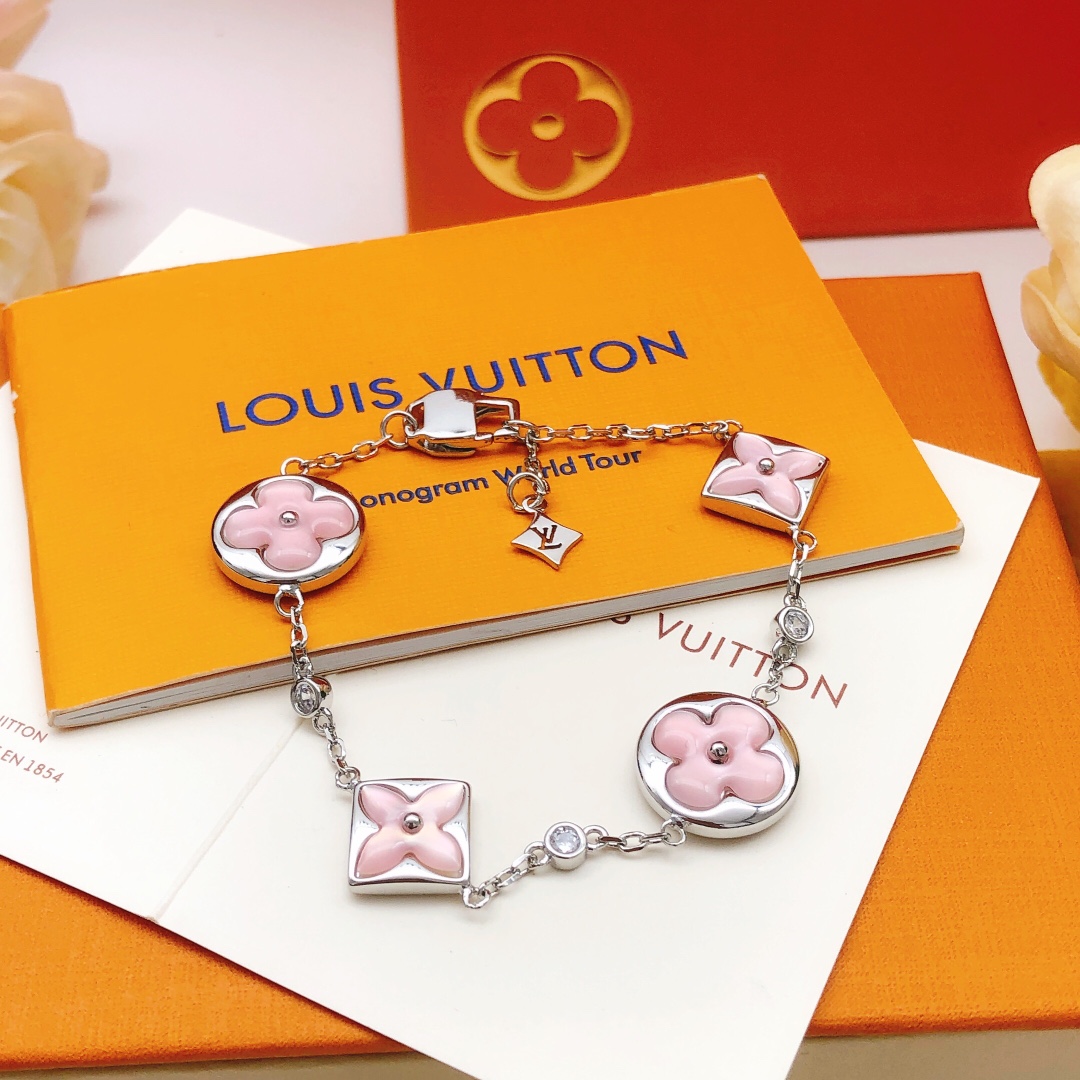 Replica van hoge kwaliteit designer
 Louis Vuitton Sieraden Armbanden Roze Geel Messing