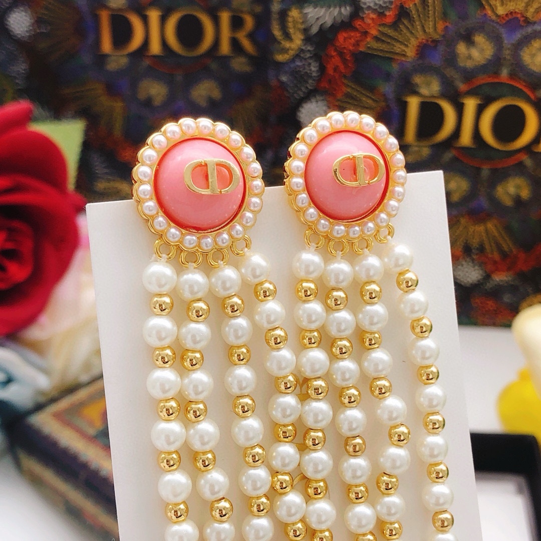 NO:107318,Number DED0247 [dio* latest pink tassel earrings] consistent ZP brass material, jewelry quality, dior19860909编号DED0247【dio*最新款粉色流苏耳钉】一致ZP黄铜材质,饰品精品,dior,Jewelry