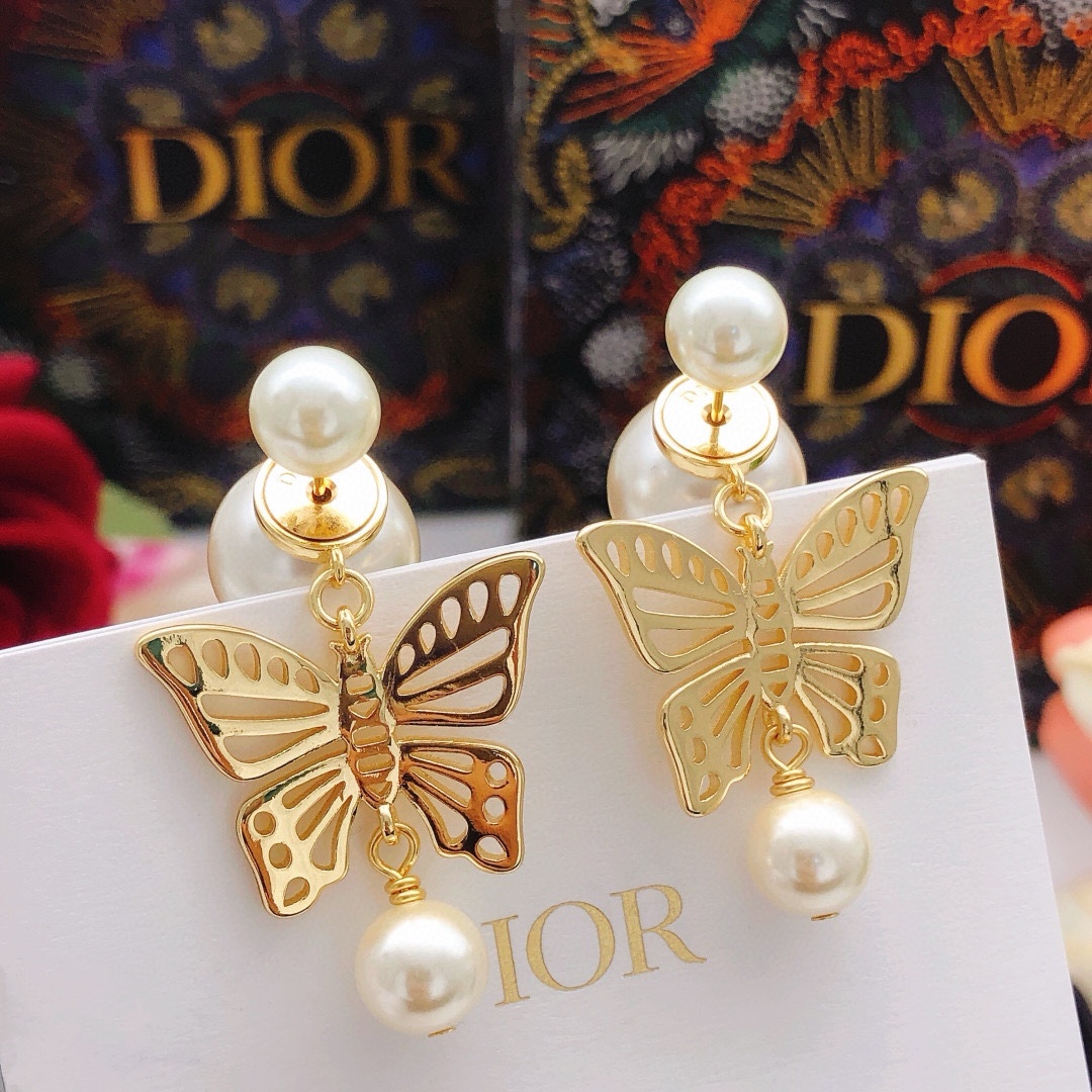 Número DED0281 【dio*último modelo🆕🆕pendientes de mariposa】mismo ZP latón