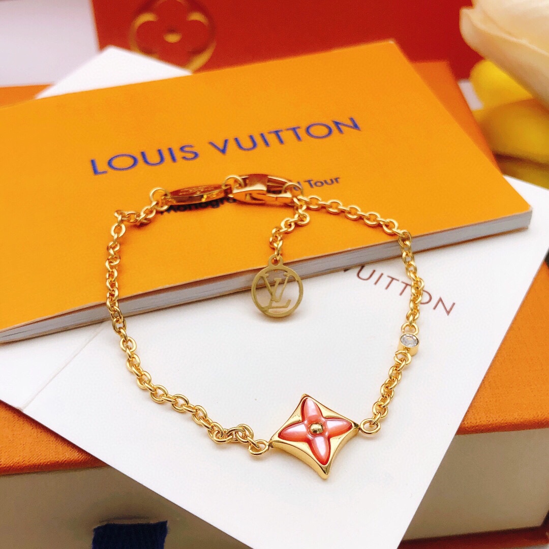 Louis Vuitton Sieraden Armbanden Roze Geel Messing