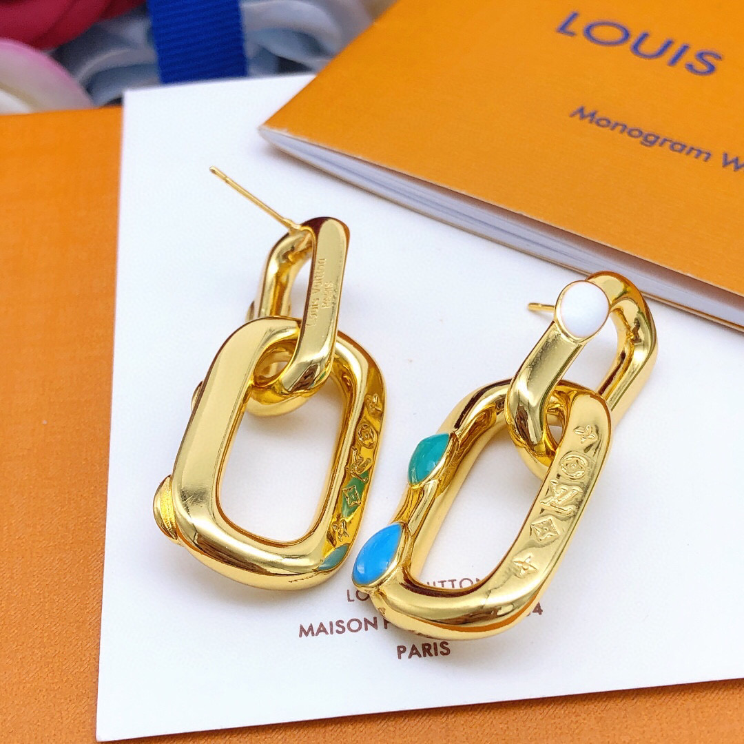 编号LED0073
 【Lv*最新款🆕🆕流苏滴油彩色】一致专柜🆕黄铜材质