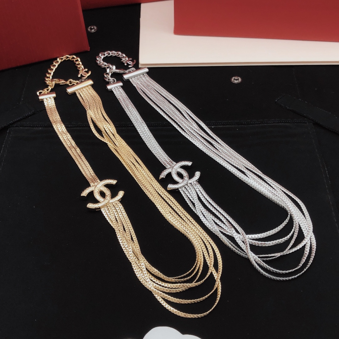 ch*nel最新款🆕🆕银色多层次光面项链】一致ZP黄铜材质 4