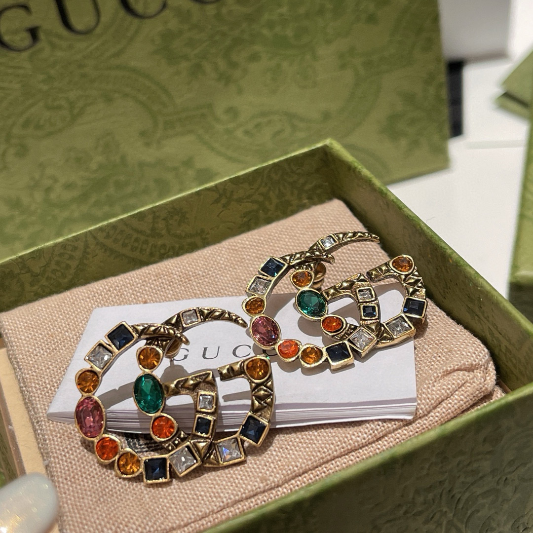 编号GED0071 Gucci古驰新款彩钻耳钉🌈