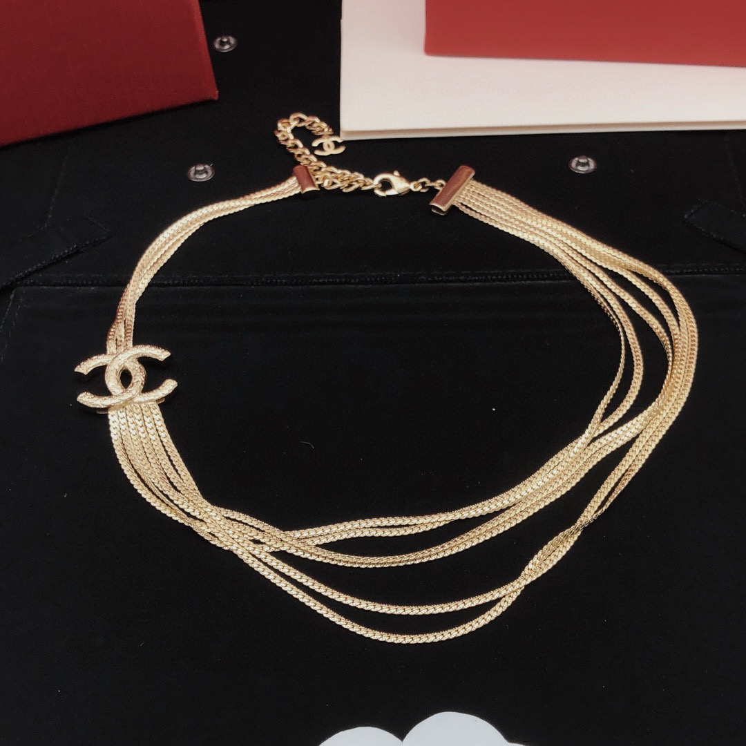 Silver multi-level smooth necklace with consistent ZP brass material - Jewelry 3