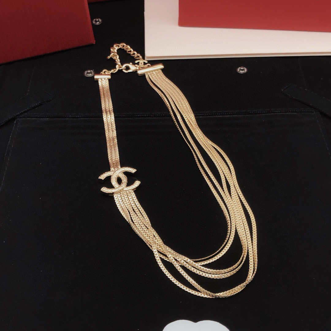 Silver multi-level smooth necklace with consistent ZP brass material - Jewelry 2