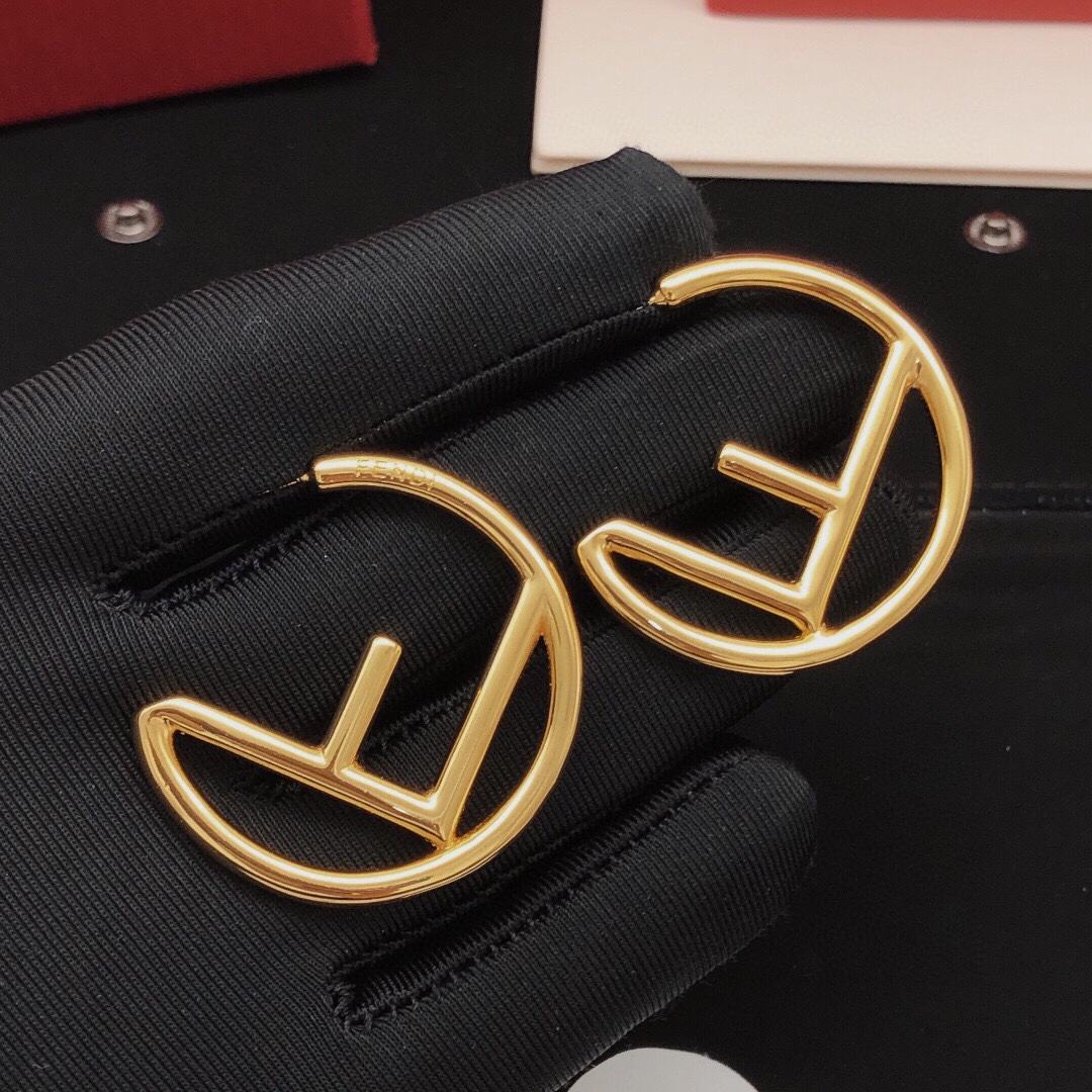 Fendi F is Fendi earrings gold-tone metal 4cm