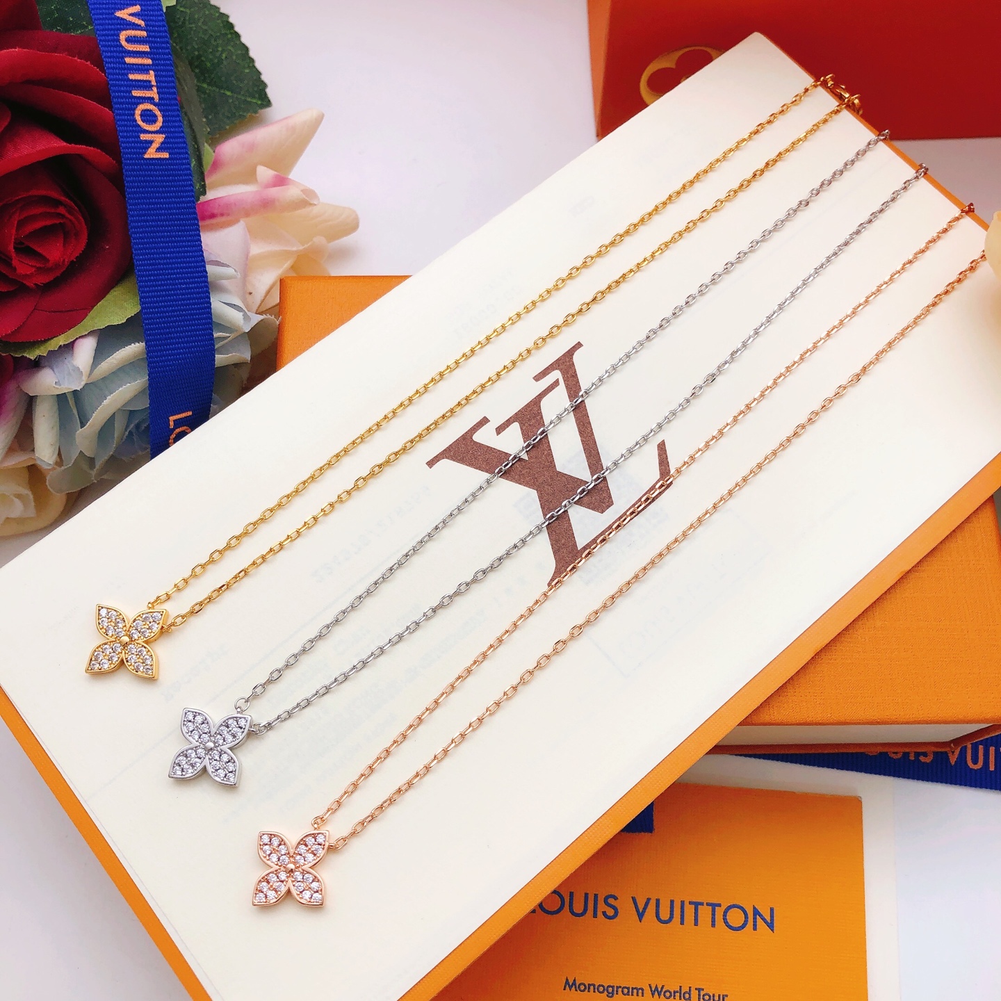 Number LXL0344Latest Lv * model 🆕🆕 Rose gold diamond shape 💠 Lao Hua ne - Jewelry 7