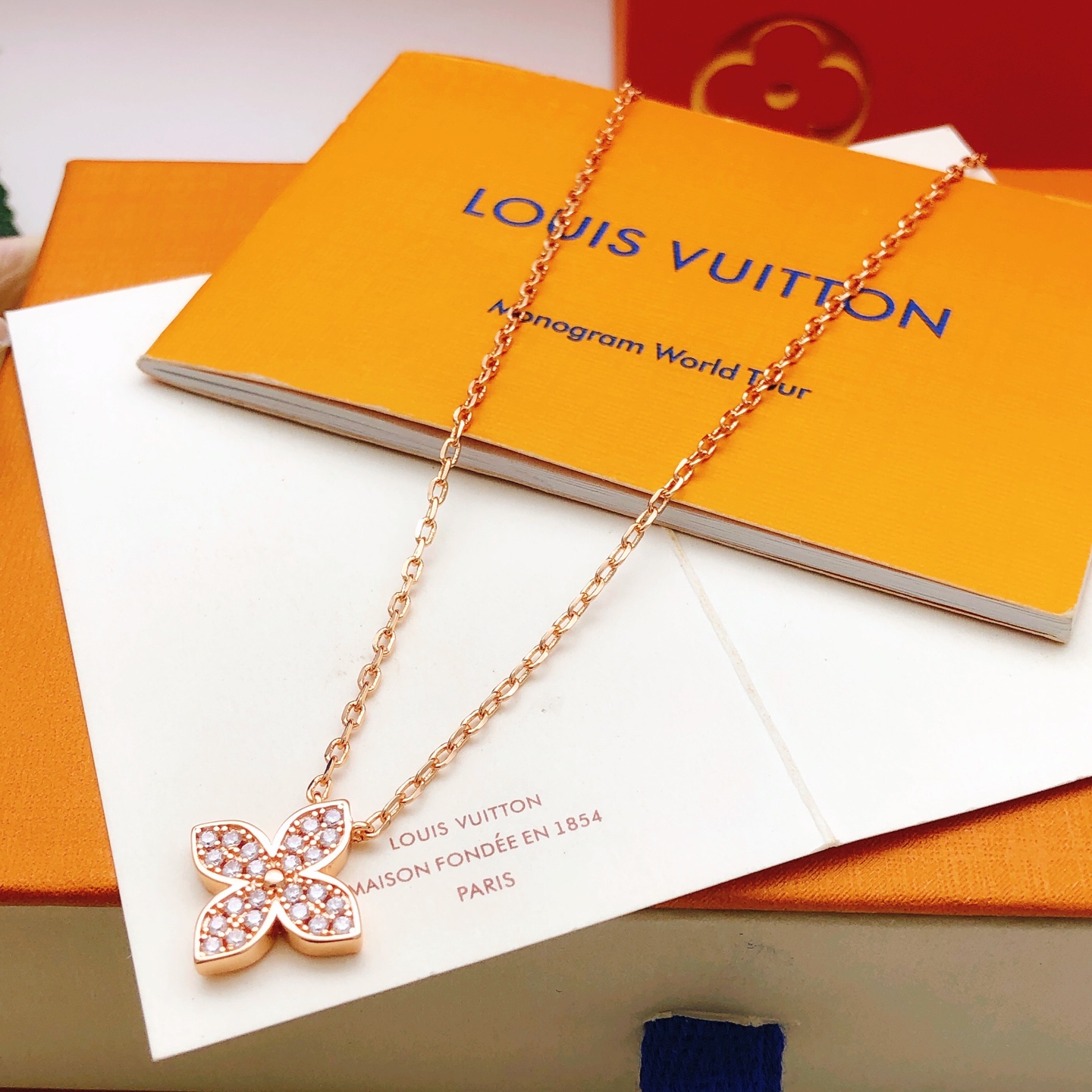 Number LXL0344Latest Lv * model 🆕🆕 Rose gold diamond shape 💠 Lao Hua ne - Jewelry 3