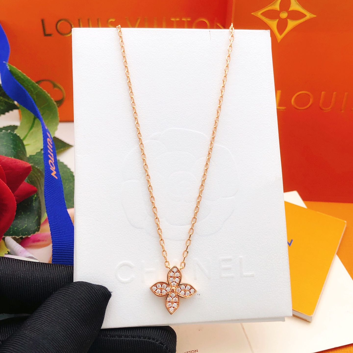 Number LXL0344Latest Lv * model 🆕🆕 Rose gold diamond shape 💠 Lao Hua ne - Jewelry 2