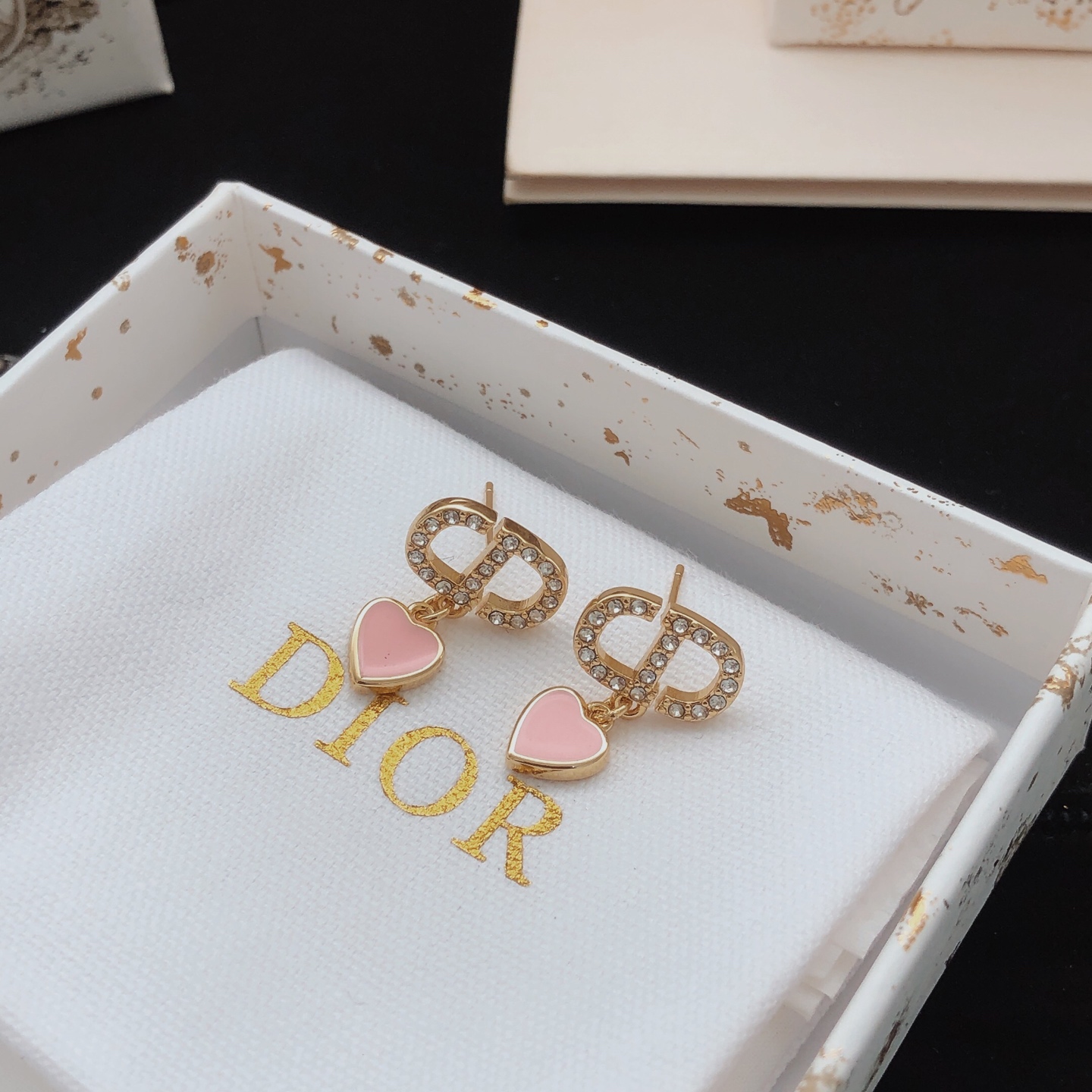 Number DED0362The latest version of Dio 🆕🆕 Pink heart-shaped earrings m - Comprehensive 4